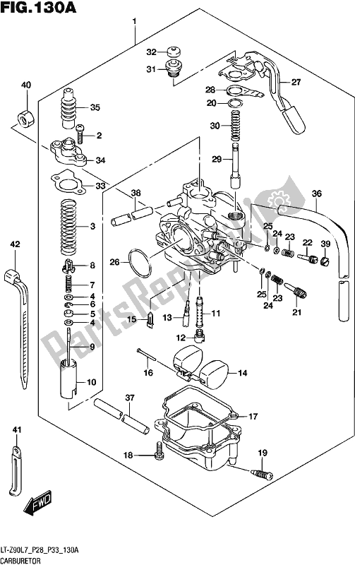 All parts for the Carburetor of the Suzuki LT-Z 90 2017