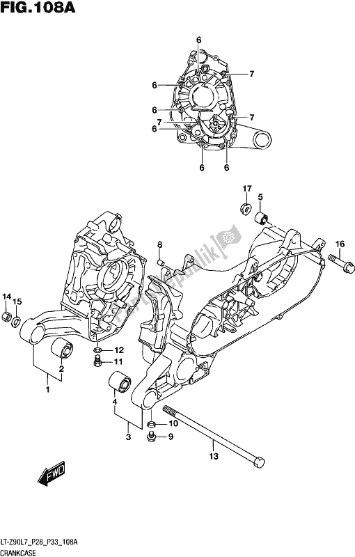 All parts for the Crankcase of the Suzuki LT-Z 90 2017