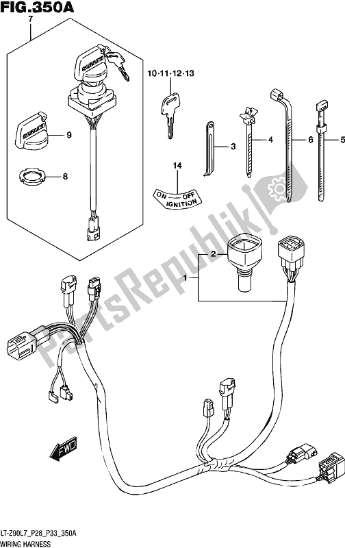 All parts for the Wiring Harness of the Suzuki LT-Z 90 2017