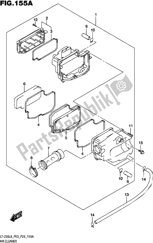 All parts for the Air Cleaner of the Suzuki LT-Z 90 2018