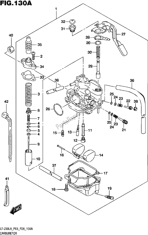 All parts for the Carburetor of the Suzuki LT-Z 90 2018