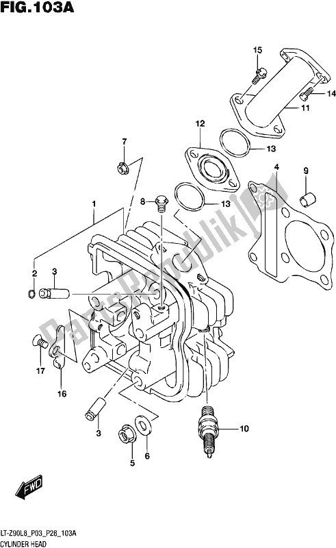 Tutte le parti per il Testata del Suzuki LT-Z 90 2018