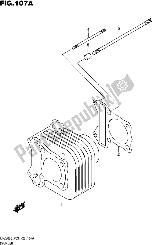All parts for the Cylinder of the Suzuki LT-Z 90 2018