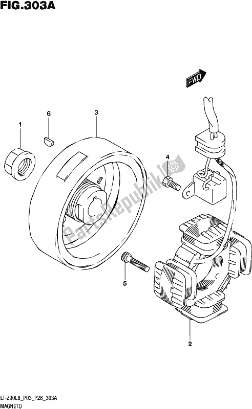 Tutte le parti per il Magnete del Suzuki LT-Z 90 2018