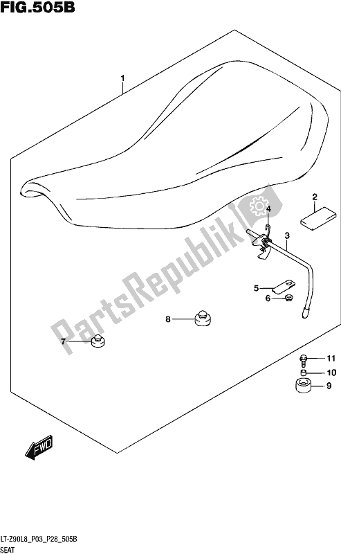 Tutte le parti per il Seat (lt-z90l8 P28) del Suzuki LT-Z 90 2018