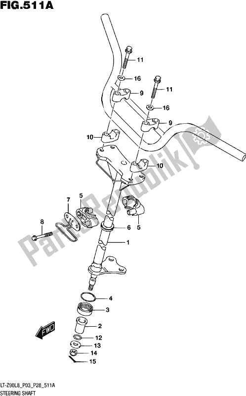 Tutte le parti per il Albero Dello Sterzo del Suzuki LT-Z 90 2018