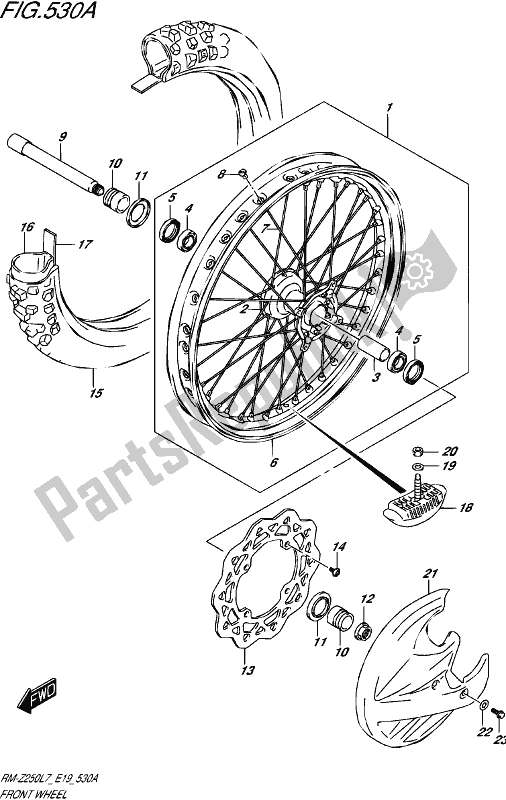 Wszystkie części do Przednie Ko? O Suzuki RM-Z 250 2017