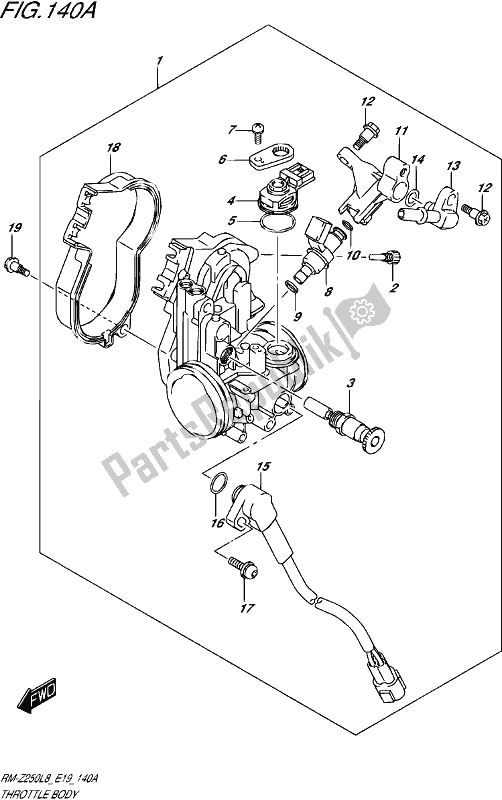 Wszystkie części do Korpus Przepustnicy Suzuki RM-Z 250 2018