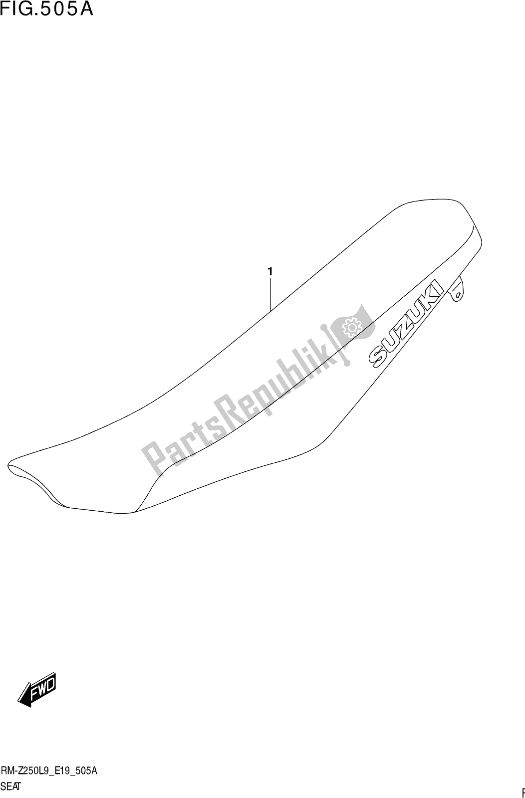 Alle onderdelen voor de Fig. 505a Seat van de Suzuki RM-Z 250 2019