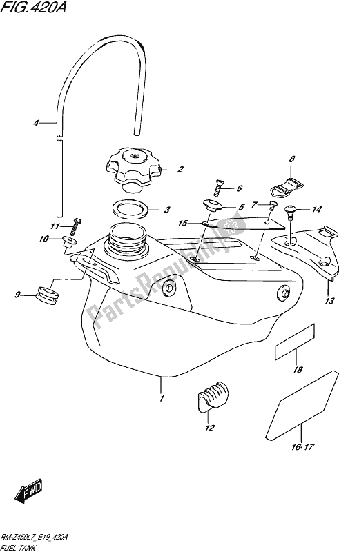 Tutte le parti per il Serbatoio Di Carburante del Suzuki RM-Z 450 2017