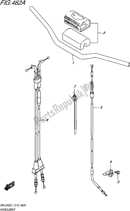 All parts for the Handlebar of the Suzuki RM-Z 450 2017