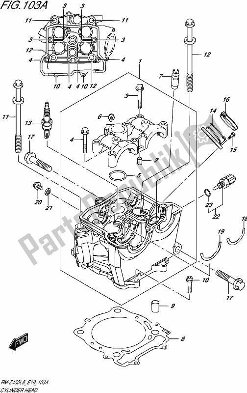 Todas las partes para Cabeza De Cilindro de Suzuki RM-Z 450 2018