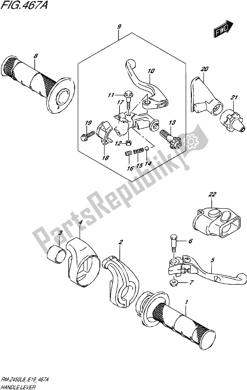 Tutte le parti per il Leva Della Maniglia del Suzuki RM-Z 450 2018