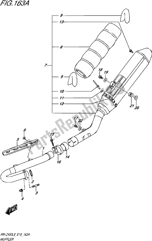 Toutes les pièces pour le Silencieux du Suzuki RM-Z 450 2018