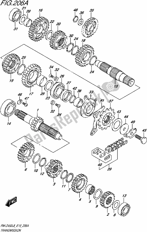 Toutes les pièces pour le Transmission du Suzuki RM-Z 450 2018