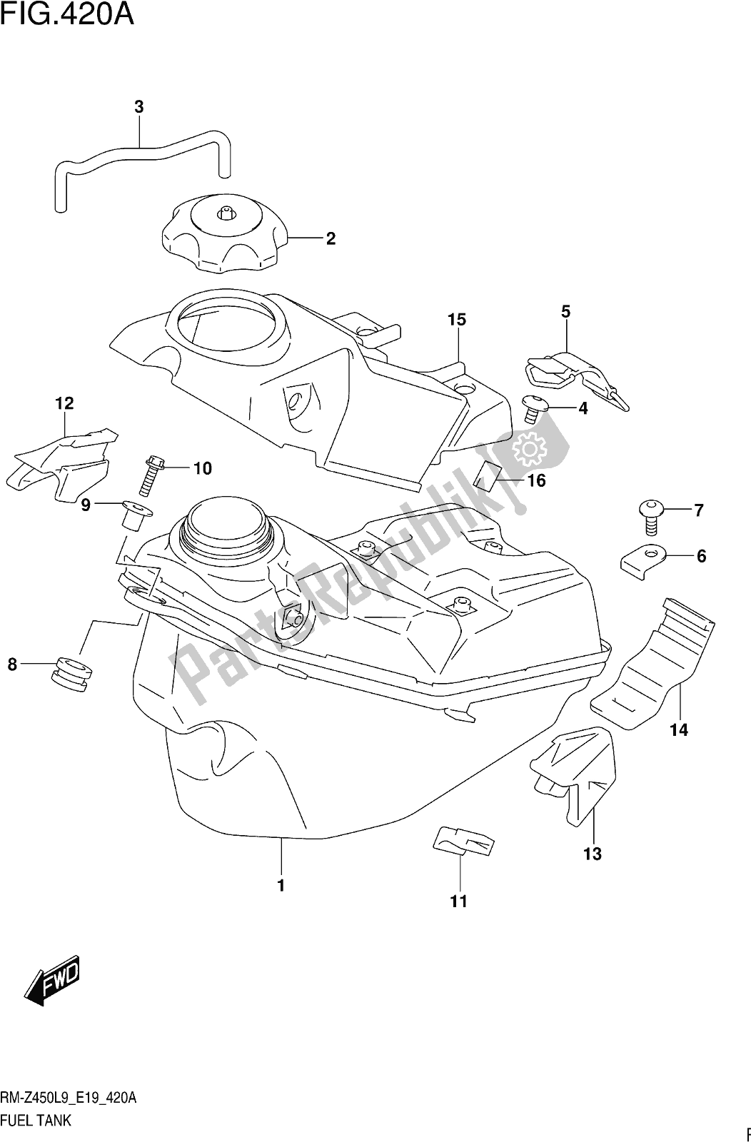 Toutes les pièces pour le Fig. 420a Fuel Tank du Suzuki RM-Z 450 2019