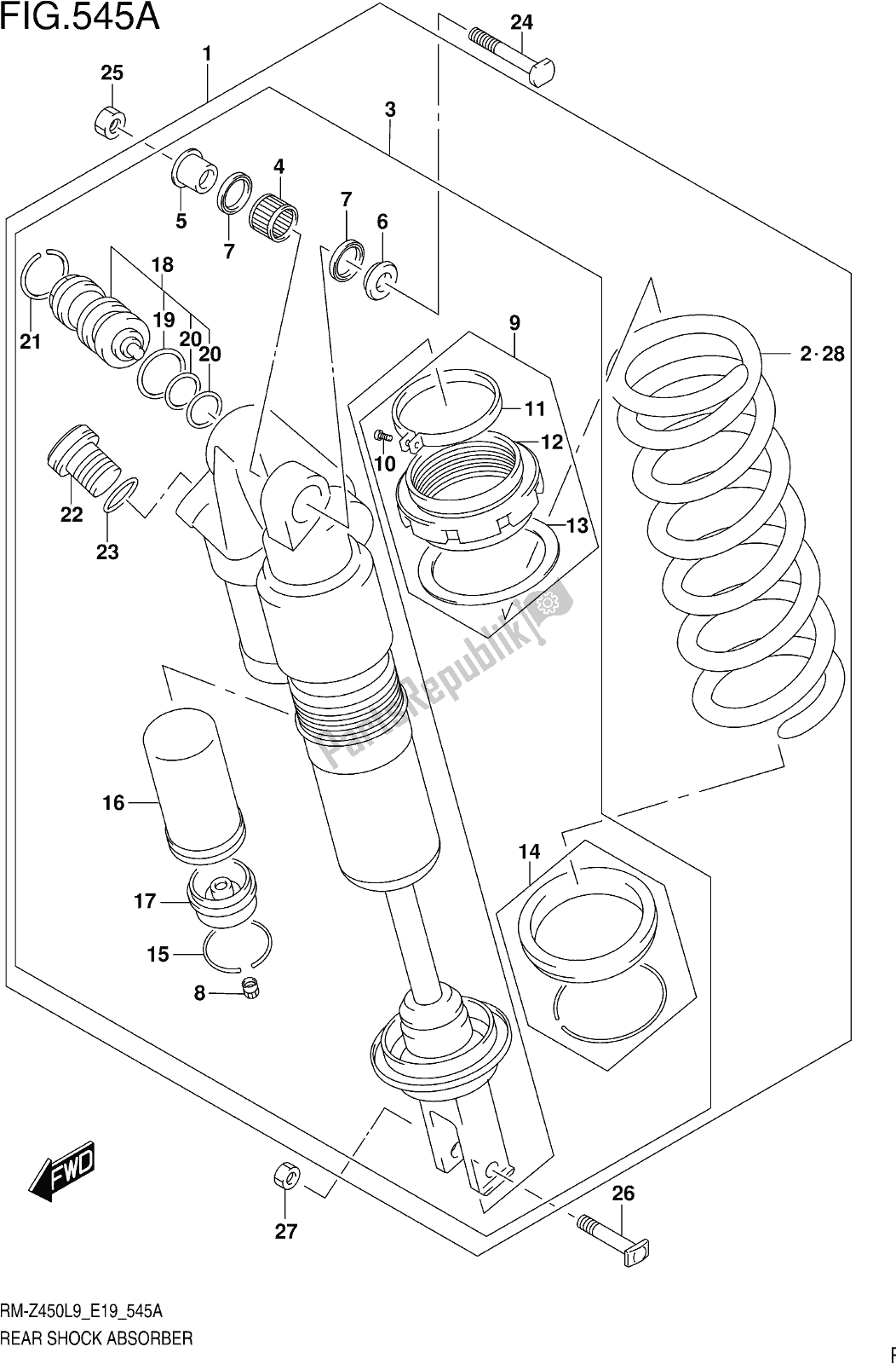 Todas las partes para Fig. 545a Rear Shock Absorber de Suzuki RM-Z 450 2019