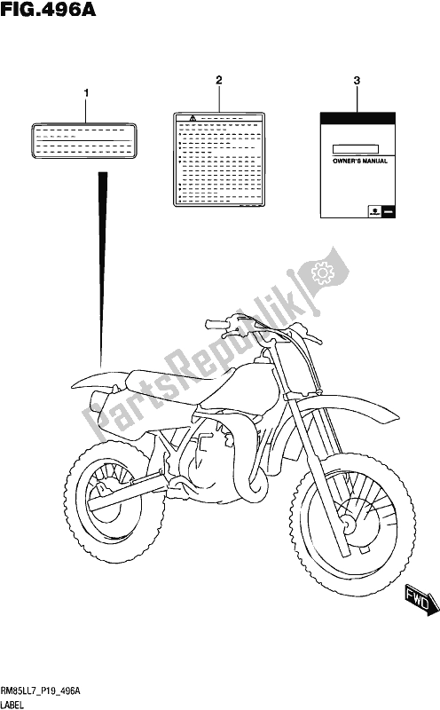 All parts for the Label of the Suzuki RM 85L 2017