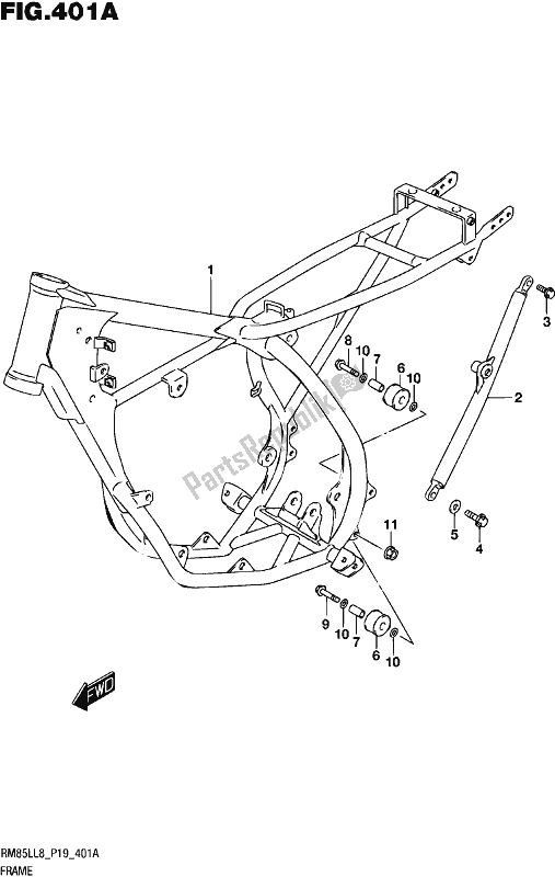 Todas las partes para Marco de Suzuki RM 85L 2018