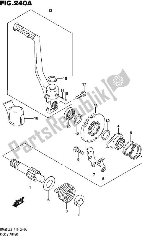Todas las partes para Iniciador de Suzuki RM 85L 2018