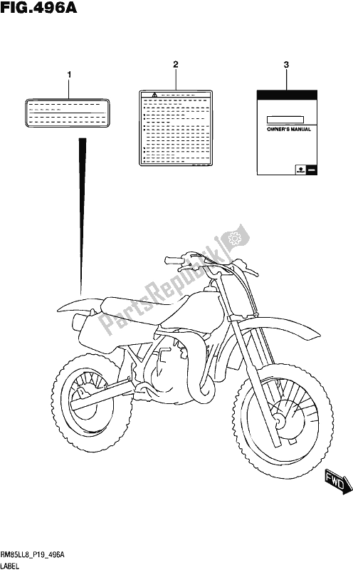 Toutes les pièces pour le étiquette du Suzuki RM 85L 2018