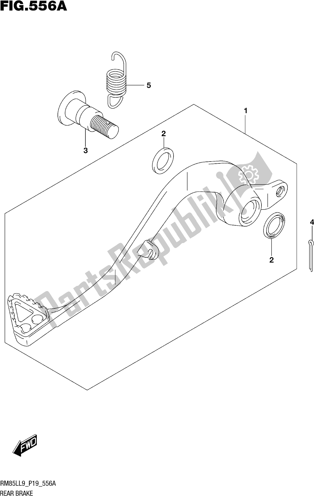 Todas las partes para Fig. 556a Rear Brake de Suzuki RM 85L 2019