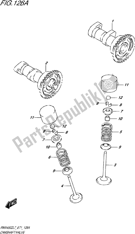 All parts for the Camshaft/valve of the Suzuki RMX 450Z 2017