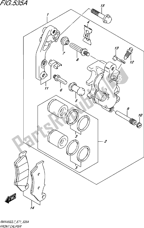 Tutte le parti per il Pinza Anteriore del Suzuki RMX 450Z 2017