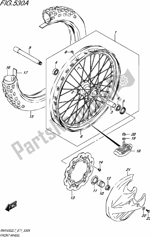 Tutte le parti per il Ruota Anteriore del Suzuki RMX 450Z 2017