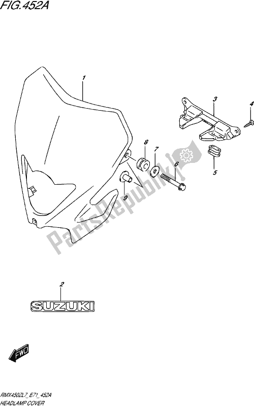 Tutte le parti per il Copertura Del Proiettore del Suzuki RMX 450Z 2017