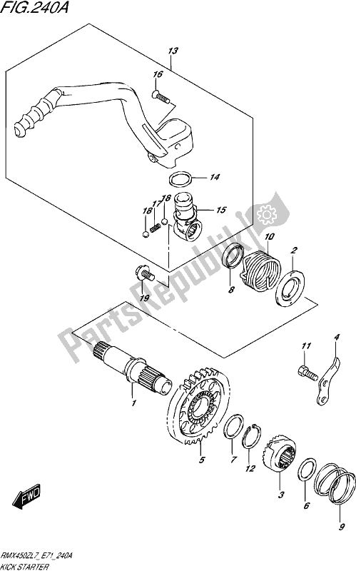 Wszystkie części do Kick Starter Suzuki RMX 450Z 2017