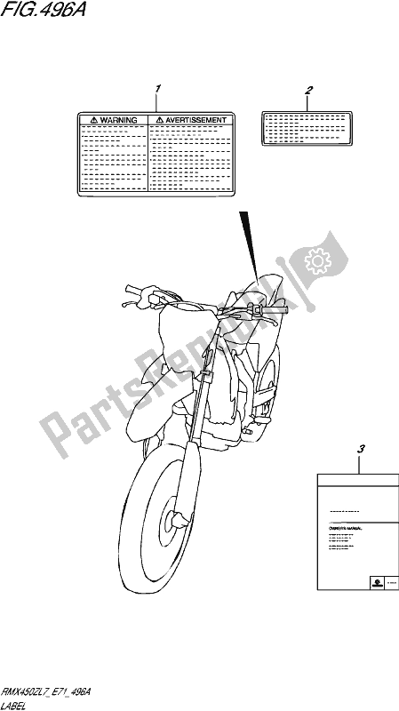 Tutte le parti per il Etichetta del Suzuki RMX 450Z 2017