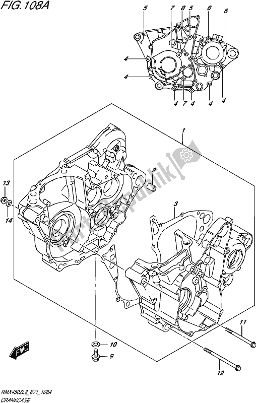 Tutte le parti per il Carter del Suzuki RMX 450Z 2018