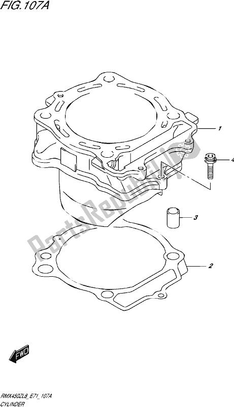 All parts for the Cylinder of the Suzuki RMX 450Z 2018