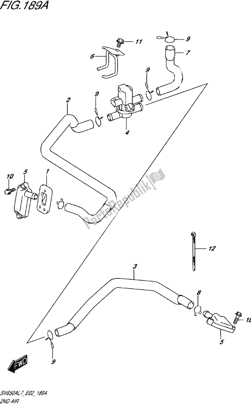 All parts for the 2nd Air of the Suzuki SV 650A 2017