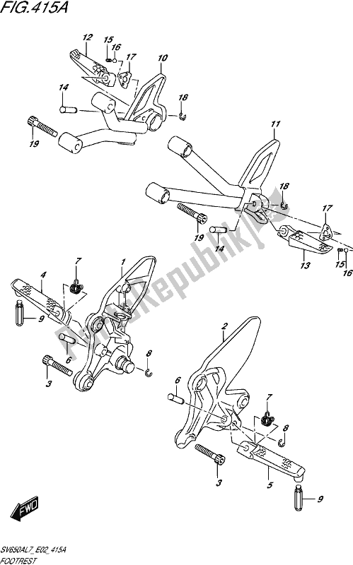 Wszystkie części do Podnó? Ek Suzuki SV 650A 2017 Wszystkie części do Podnó? Ek Suzuki SV 650A 2017