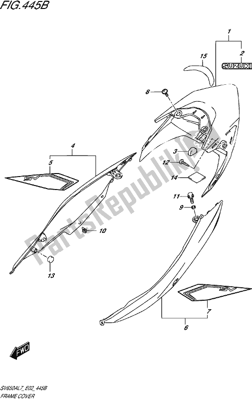 All parts for the Frame Cover (ysf,yvz,yww) of the Suzuki SV 650A 2017