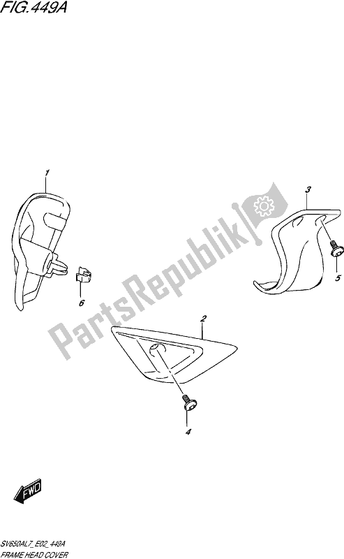 Tutte le parti per il Copertura Della Testa Del Telaio del Suzuki SV 650A 2017