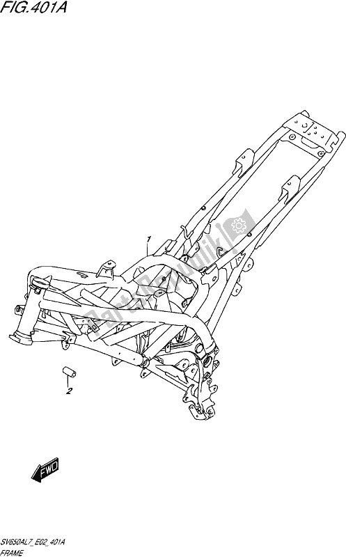 All parts for the Frame of the Suzuki SV 650A 2017