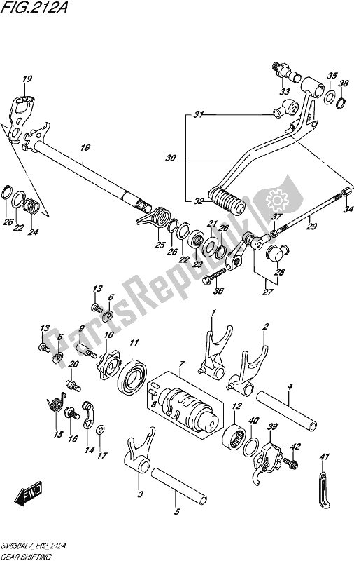 Tutte le parti per il Cambio Di Marcia del Suzuki SV 650A 2017