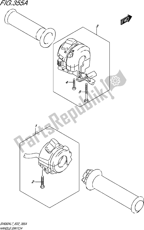 Tutte le parti per il Interruttore Maniglia del Suzuki SV 650A 2017