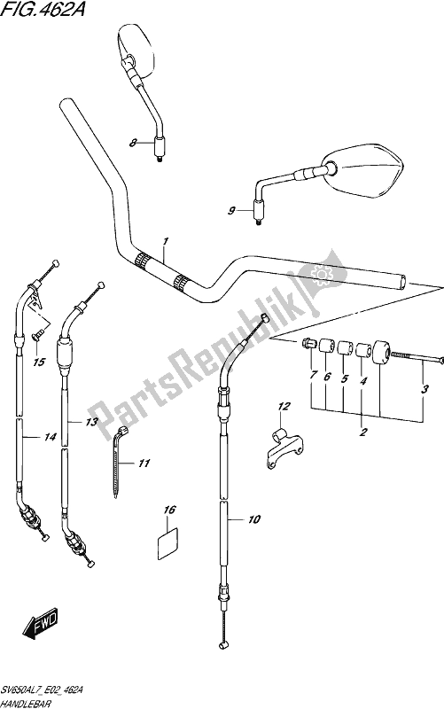 All parts for the Handlebar of the Suzuki SV 650A 2017