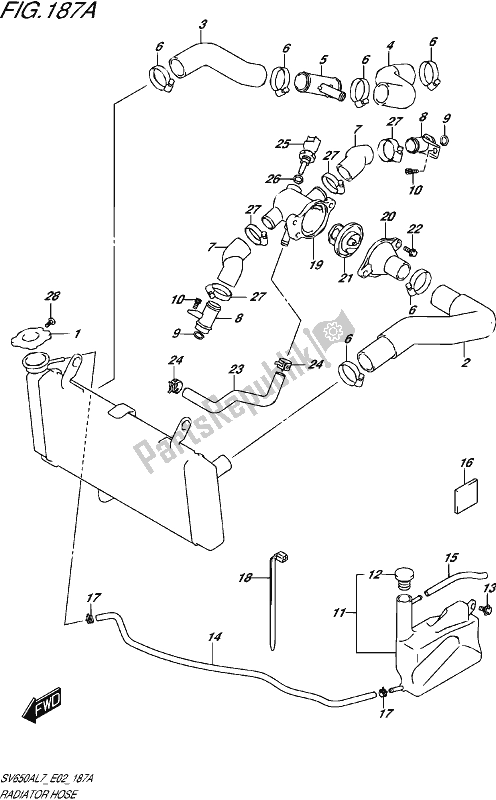 Toutes les pièces pour le Tuyau De Radiateur du Suzuki SV 650A 2017