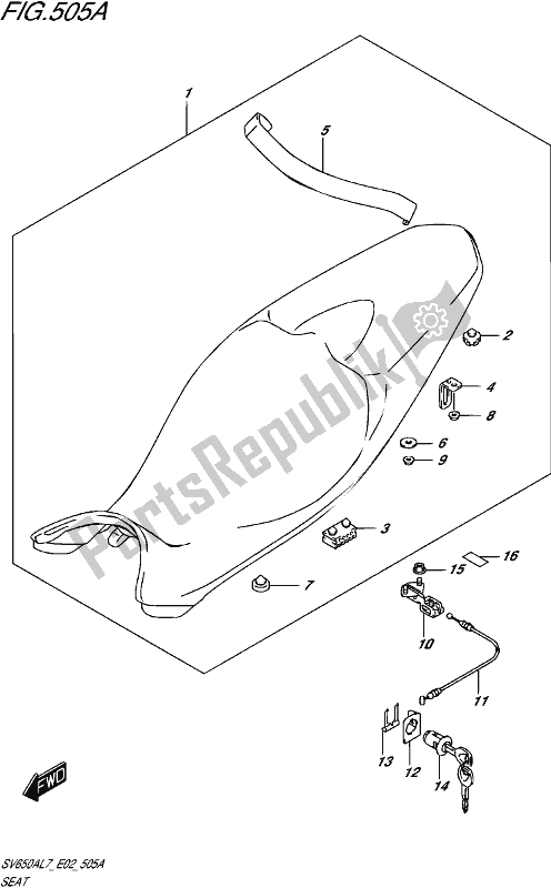 Tutte le parti per il Posto A Sedere del Suzuki SV 650A 2017