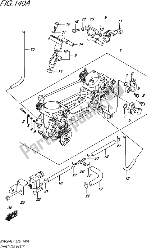 Toutes les pièces pour le Corps De Papillon du Suzuki SV 650A 2017