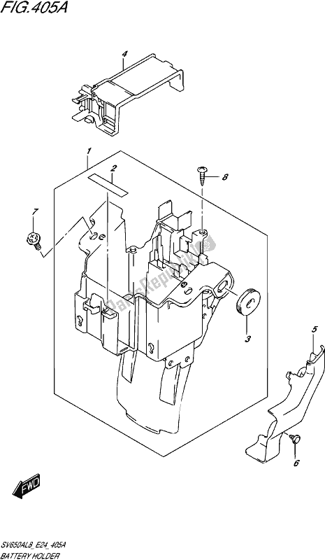 All parts for the Battery Holder of the Suzuki SV 650A 2018