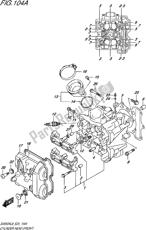 Wszystkie części do G? Owica Cylindra (przód) Suzuki SV 650A 2018