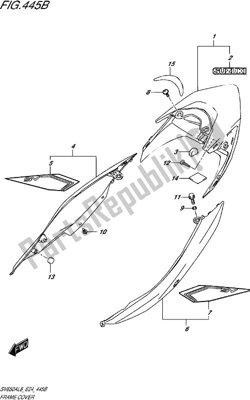 All parts for the Frame Cover (sv650al8 E24) (for Agq) of the Suzuki SV 650A 2018