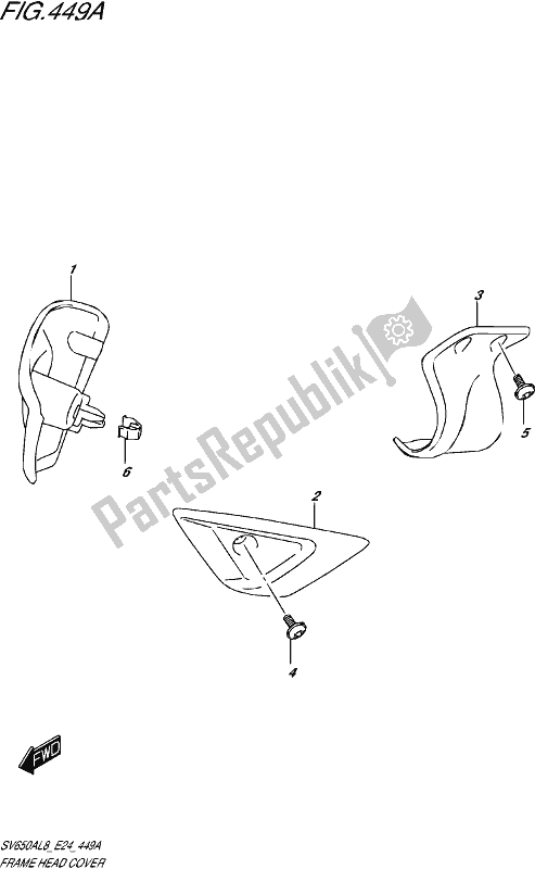 All parts for the Frame Head Cover of the Suzuki SV 650A 2018