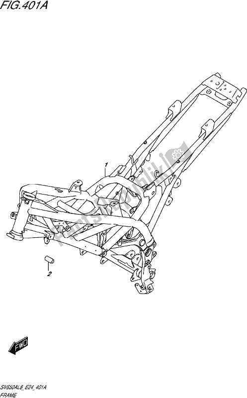 All parts for the Frame of the Suzuki SV 650A 2018